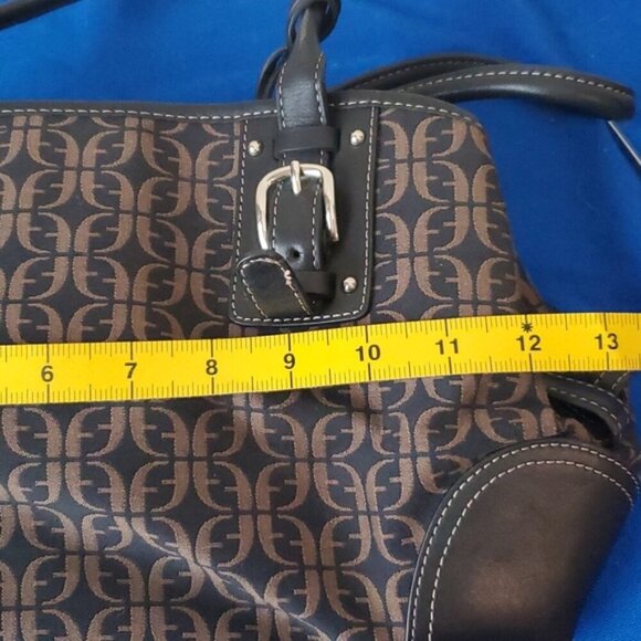 VTG Fossil Black/Brown Signature Canvas Leather Satchel - Picture 9 of 9